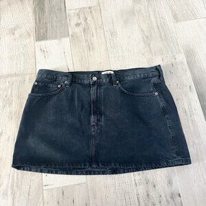 agolde black mini skirt black denim size 34